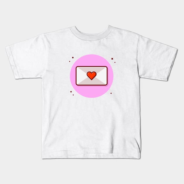 Evenlope With Love Cartoon Vector Icon Illustration Kids T-Shirt by Catalyst Labs